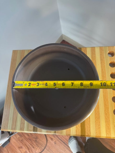 10" unglazed drum bonsai pot
