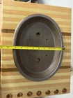 12" Chinese Wood Fired Riveted Oval Bonsai Pot Yixing Clay