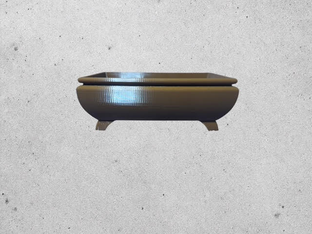 6" potbelly style plastic rectangle bonsai training pot