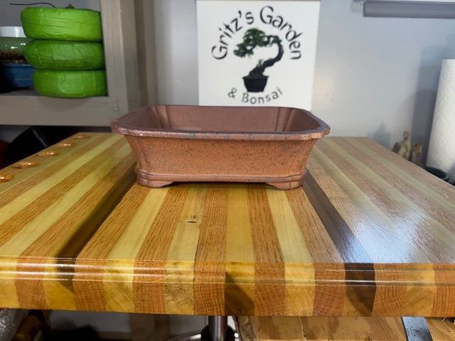 8" unglazed wood fired cut corner rectangle