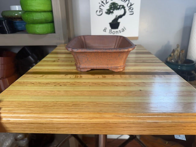 8" unglazed wood fired cut corner rectangle