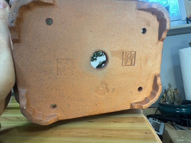 8" unglazed wood fired cut corner rectangle
