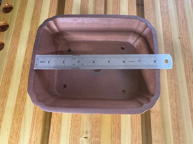 8" unglazed wood fired cut corner rectangle