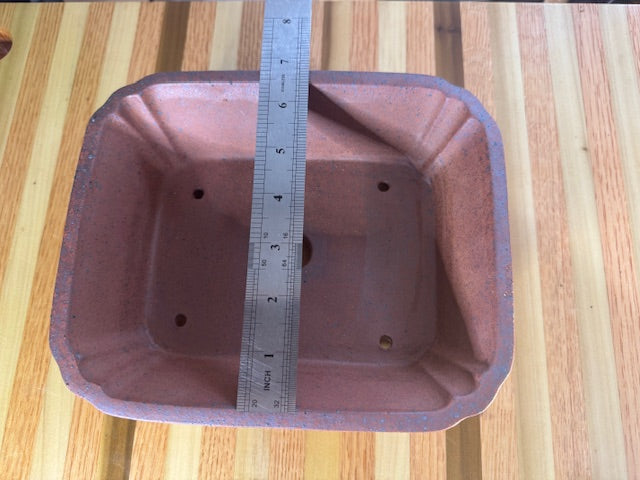 8" unglazed wood fired cut corner rectangle