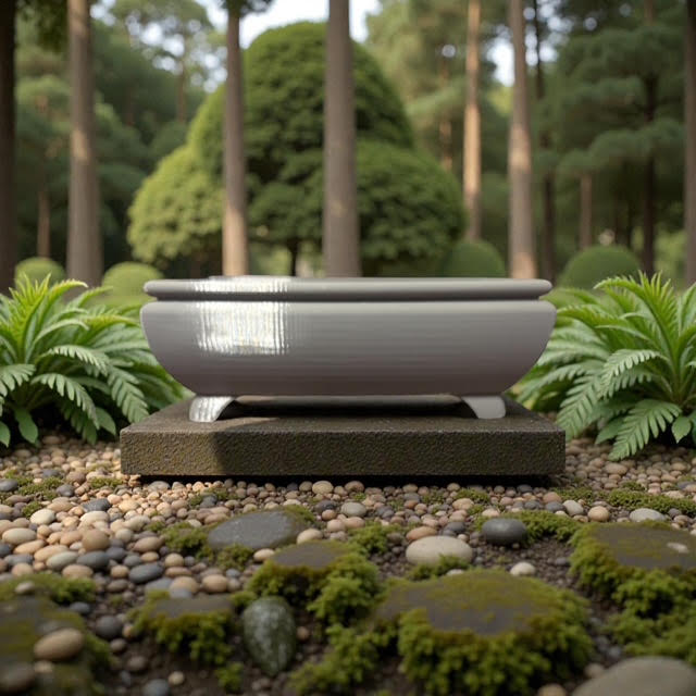 7" potbelly style plastic rectangle bonsai training pot