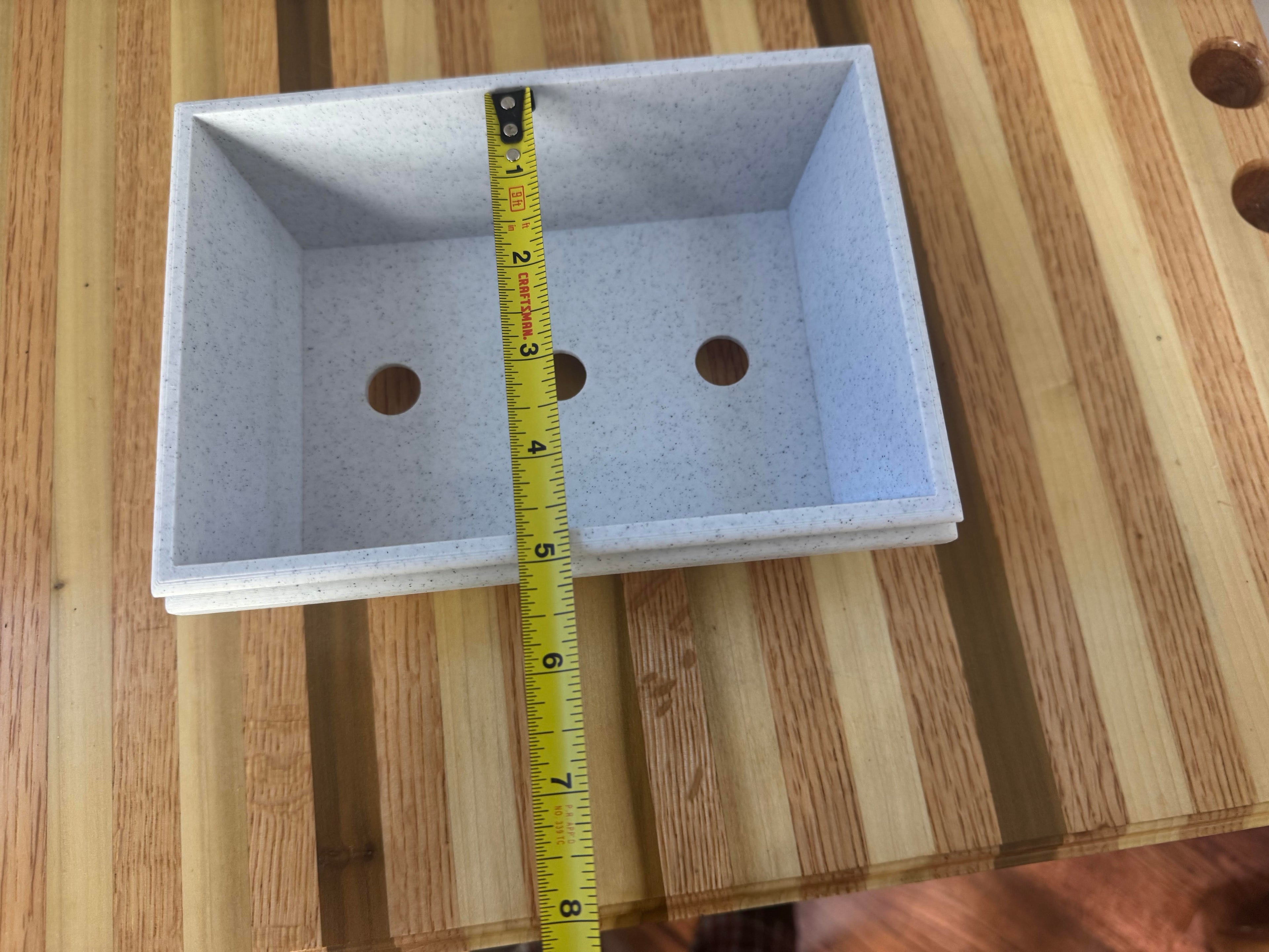 7" potbelly style plastic rectangle bonsai training pot