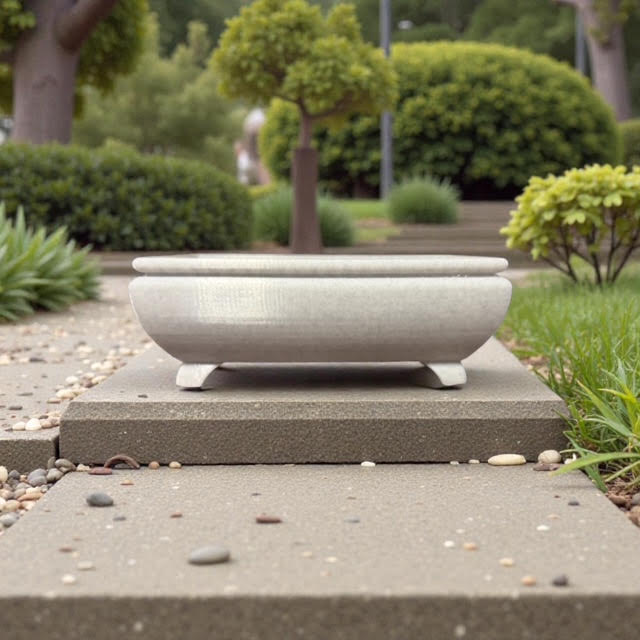 6" potbelly style plastic rectangle bonsai training pot