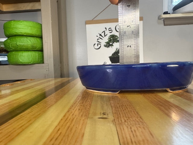 7" shallow oval bonsai pot