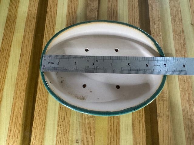 7" shallow oval bonsai pot