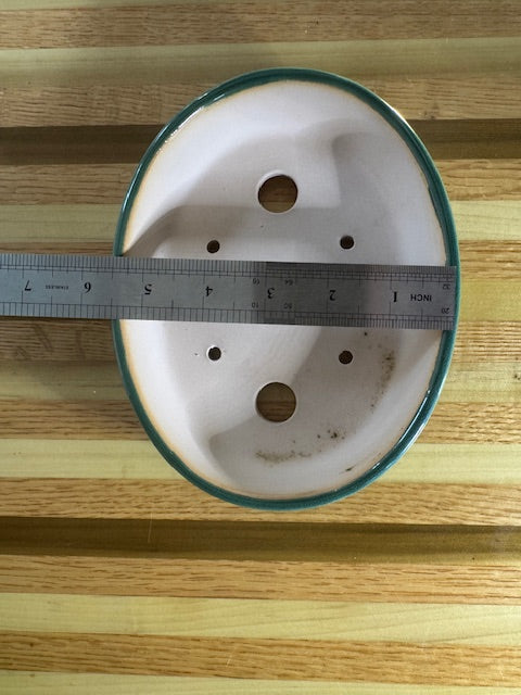 7" shallow oval bonsai pot