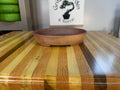 7" shallow unglazed wood fired oval bonsai pot