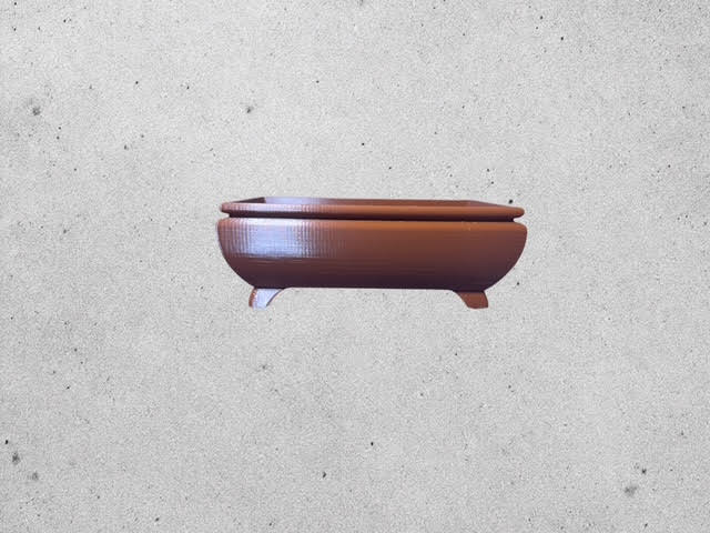 6" potbelly style plastic rectangle bonsai training pot